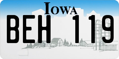 IA license plate BEH119