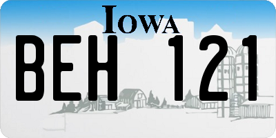 IA license plate BEH121