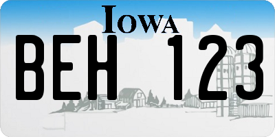 IA license plate BEH123