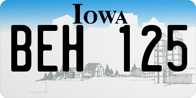 IA license plate BEH125