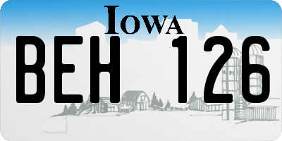 IA license plate BEH126