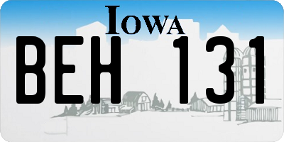 IA license plate BEH131