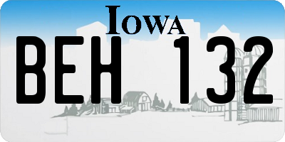 IA license plate BEH132
