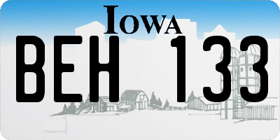 IA license plate BEH133