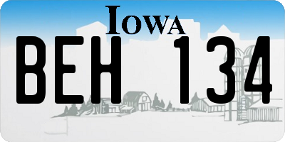 IA license plate BEH134