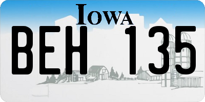 IA license plate BEH135