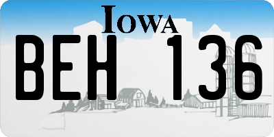IA license plate BEH136