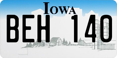 IA license plate BEH140