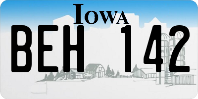 IA license plate BEH142
