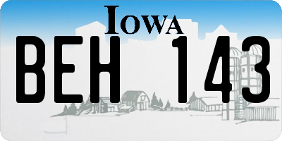 IA license plate BEH143