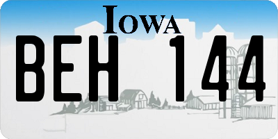 IA license plate BEH144