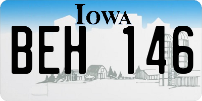 IA license plate BEH146