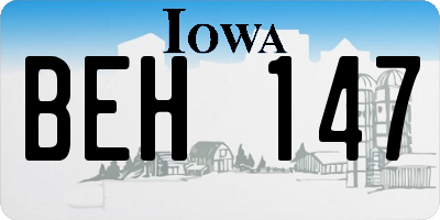 IA license plate BEH147