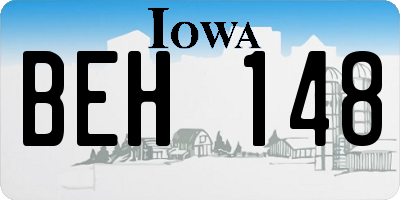 IA license plate BEH148