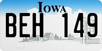 IA license plate BEH149