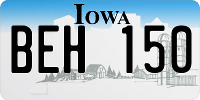 IA license plate BEH150