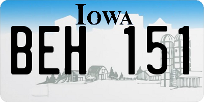 IA license plate BEH151