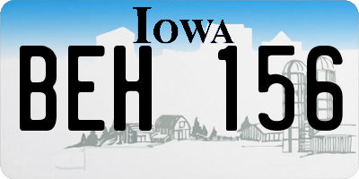 IA license plate BEH156