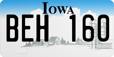 IA license plate BEH160