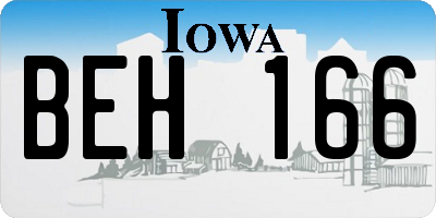 IA license plate BEH166
