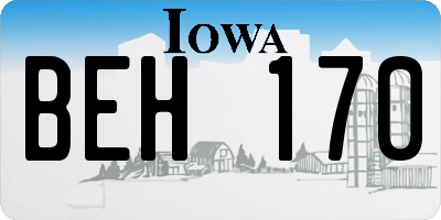 IA license plate BEH170