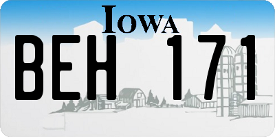 IA license plate BEH171