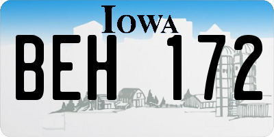 IA license plate BEH172