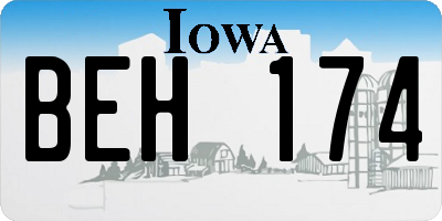 IA license plate BEH174