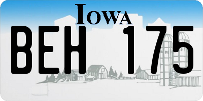 IA license plate BEH175