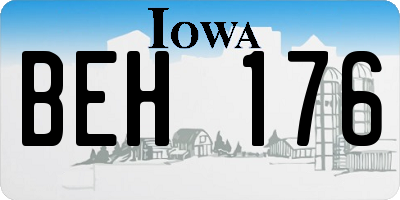 IA license plate BEH176