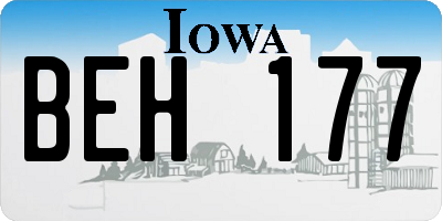 IA license plate BEH177