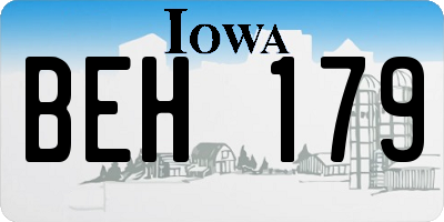 IA license plate BEH179