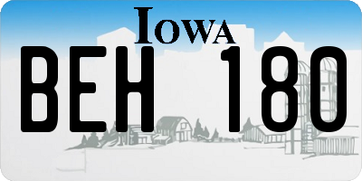 IA license plate BEH180