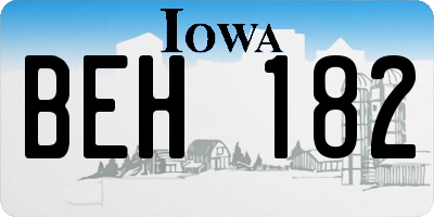 IA license plate BEH182