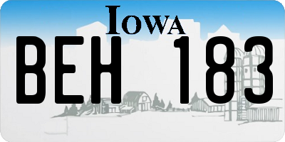 IA license plate BEH183