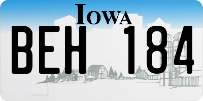 IA license plate BEH184