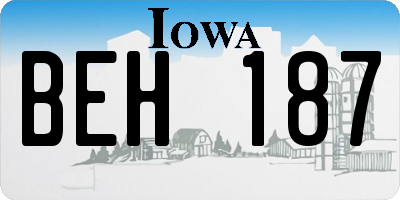IA license plate BEH187
