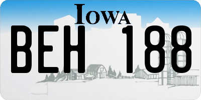 IA license plate BEH188