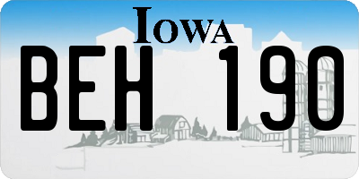 IA license plate BEH190