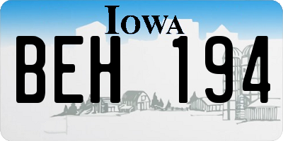 IA license plate BEH194