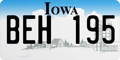 IA license plate BEH195