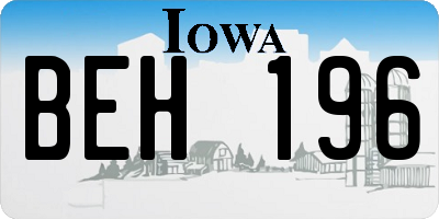 IA license plate BEH196