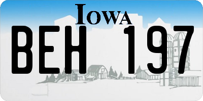IA license plate BEH197