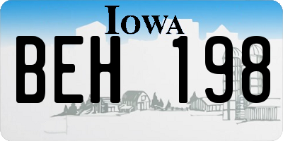IA license plate BEH198