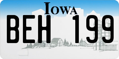 IA license plate BEH199