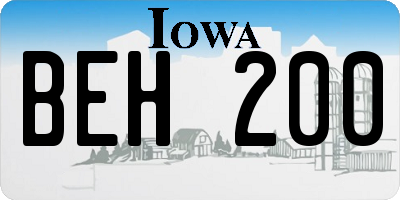 IA license plate BEH200