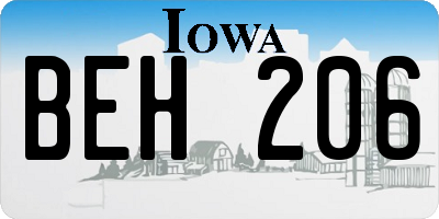 IA license plate BEH206