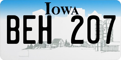 IA license plate BEH207