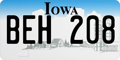 IA license plate BEH208
