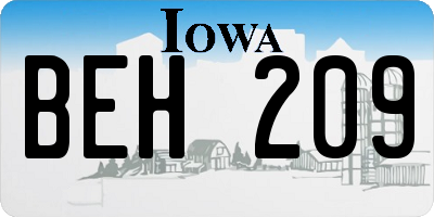 IA license plate BEH209